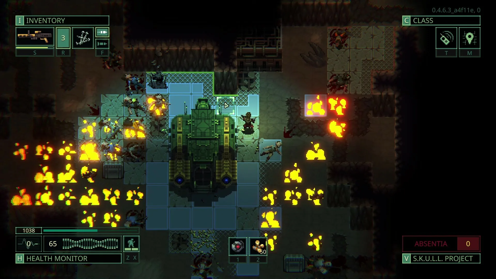 Quasimorph Magnum ship management UI on a handheld-friendly layout